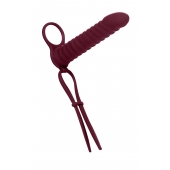 Бордовая вибронасадка для двойного проникновения Rori - 17 см. - Lola Games - купить с доставкой в Новокуйбышевске