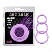 Набор из 3 сиреневых эрекционных колец Magnum Force Cock Ring - Chisa - в Новокуйбышевске купить с доставкой