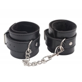 Черные оковы на ноги Obey Me Leather Ankle Cuffs - Chisa - купить с доставкой в Новокуйбышевске