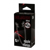 Черные зажимы на соски на цепочке BLAZE DELUXE NIPPLE CLAMPS - Dream Toys - купить с доставкой в Новокуйбышевске
