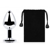 Серебристая анальная пробка с прозрачным стразом - 7,2 см. - Anal Jewelry Plug - купить с доставкой в Новокуйбышевске