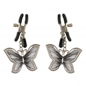 Зажимы на соски с бабочками Butterfly Nipple Clamps - Pipedream - купить с доставкой в Новокуйбышевске