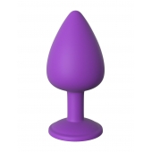 Фиолетовая анальная пробка со стразом Her Little Gem Large Plug - 9,5 см. - Pipedream - купить с доставкой в Новокуйбышевске