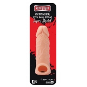 Телесная насадка EXTENDER WITH BALL STRAP 5.5 - 14 см. - Dream Toys - в Новокуйбышевске купить с доставкой
