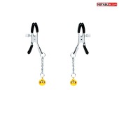 Оригинальные зажимы на соски с желтыми шариками - Notabu - купить с доставкой в Новокуйбышевске