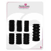 Набор из 7 черных насадок PENIS SLEEVES SET - Dream Toys - в Новокуйбышевске купить с доставкой