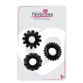 Набор из 3 черных эрекционных колец SET OF 3 COCKRINGS - Dream Toys - в Новокуйбышевске купить с доставкой