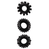 Набор из 3 черных эрекционных колец SET OF 3 COCKRINGS - Dream Toys - в Новокуйбышевске купить с доставкой