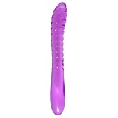 Фиолетовый двусторонний фаллоимитатор Frica - 23 см. - A-toys