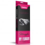 Серебристая плетка Struggle My Flogger с черной ручкой - 45 см. - Lovetoy - купить с доставкой в Новокуйбышевске