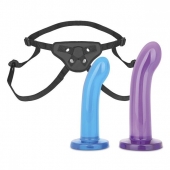 Страпон унисекс Beginners Strap-On с 2 насадками - 15 и 13 см. - Lux Fetish - купить с доставкой в Новокуйбышевске