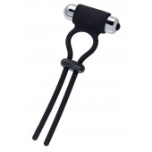 Черное эрекционное лассо на пенис Jat - A-toys - в Новокуйбышевске купить с доставкой