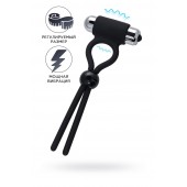 Черное эрекционное лассо Ect с виброэлементом - A-toys - в Новокуйбышевске купить с доставкой