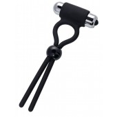 Черное эрекционное лассо Ect с виброэлементом - A-toys - в Новокуйбышевске купить с доставкой