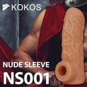 Телесная открытая насадка-реалистик с подхватом мошонки Nude Sleeve S - 10 см. - KOKOS - в Новокуйбышевске купить с доставкой