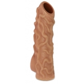 Телесная насадка с венками и открытой головкой Nude Sleeve S - 10 см. - KOKOS - в Новокуйбышевске купить с доставкой