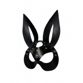 Черная кожаная маска зайки Miss Bunny - БДСМ Арсенал - купить с доставкой в Новокуйбышевске
