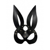 Черная кожаная маска зайки Miss Bunny - БДСМ Арсенал - купить с доставкой в Новокуйбышевске