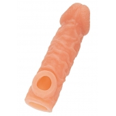 Телесная закрытая насадка с шершавой головкой Cock Sleeve Size M - 15,6 см. - KOKOS - в Новокуйбышевске купить с доставкой