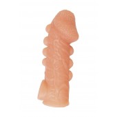 Телесная закрытая насадка с шишечками Cock Sleeve Size S - 13,8 см. - KOKOS - в Новокуйбышевске купить с доставкой