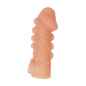 Телесная закрытая насадка с шишечками Cock Sleeve Size L - 17,6 см. - KOKOS - в Новокуйбышевске купить с доставкой