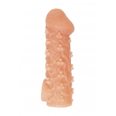 Телесная закрытая насадка с пучками шишечек Cock Sleeve Size M - 15,6 см. - KOKOS - в Новокуйбышевске купить с доставкой