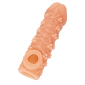 Телесная закрытая насадка с пучками шишечек Cock Sleeve Size L - 17,6 см. - KOKOS - в Новокуйбышевске купить с доставкой