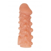 Телесная закрытая насадка с шариками Cock Sleeve Size M - 15,6 см. - KOKOS - в Новокуйбышевске купить с доставкой