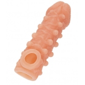 Телесная закрытая насадка с шариками Cock Sleeve Size M - 15,6 см. - KOKOS - в Новокуйбышевске купить с доставкой