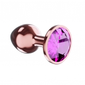 Пробка цвета розового золота с лиловым кристаллом Diamond Quartz Shine L - 8,3 см. - Lola Games - купить с доставкой в Новокуйбышевске