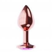 Пробка цвета розового золота с лиловым кристаллом Diamond Quartz Shine L - 8,3 см. - Lola Games - купить с доставкой в Новокуйбышевске