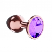 Пробка цвета розового золота с фиолетовым кристаллом Diamond Amethyst Shine L - 8,3 см. - Lola Games - купить с доставкой в Новокуйбышевске