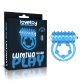Голубое, светящееся в темноте виброкольцо Lumino Play Vibrating Penis Ring - Lovetoy - в Новокуйбышевске купить с доставкой