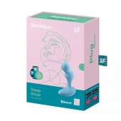 Голубой анальный вибростимулятор Deep Driver - 11,2 см. - Satisfyer - в Новокуйбышевске купить с доставкой