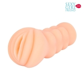 Телесный мастурбатор-вагина с комплектом эрекционных колец - Bior toys - в Новокуйбышевске купить с доставкой