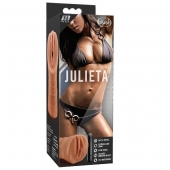 Мастурбатор-вагина цвета карамели Julieta с вибрацией - Blush Novelties - в Новокуйбышевске купить с доставкой