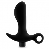 Черный анальный вибратор Silicone Vibrating Prostate Massager 01 - 10,8 см. - Blush Novelties - в Новокуйбышевске купить с доставкой