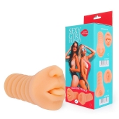 Телесный мастурбатор-ротик с высунутым язычком - Bior toys - в Новокуйбышевске купить с доставкой