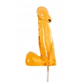 Оранжевый леденец в форме пениса со вкусом аморетто - Sosuчki - купить с доставкой в Новокуйбышевске