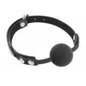 Черный силиконовый кляп-шарик на ремешках - Fetish Tentation - купить с доставкой в Новокуйбышевске