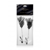 Зажимы для сосков с черными перьями Sweet Caress Feather Nipple Clumps - Sweet Caress - купить с доставкой в Новокуйбышевске
