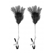 Зажимы для сосков с черными перьями Sweet Caress Feather Nipple Clumps - Sweet Caress - купить с доставкой в Новокуйбышевске