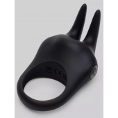 Черное эрекционное виброкольцо Sensation Rechargeable Vibrating Rabbit Love Ring - Fifty Shades of Grey - в Новокуйбышевске купить с доставкой