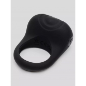 Черное эрекционное виброкольцо Sensation Rechargeable Vibrating Love Ring - Fifty Shades of Grey - в Новокуйбышевске купить с доставкой