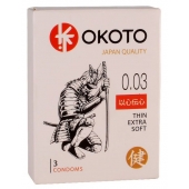 Тонкие презервативы OKOTO Thin Extra Soft - 3 шт. - Sitabella - купить с доставкой в Новокуйбышевске