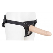 Пустотелый страпон Harness CLASSIC с бандажом - 19,5 см. - LOVETOY (А-Полимер) - купить с доставкой в Новокуйбышевске