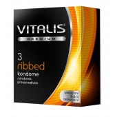 Ребристые презервативы VITALIS PREMIUM ribbed - 3 шт. - Vitalis - купить с доставкой в Новокуйбышевске