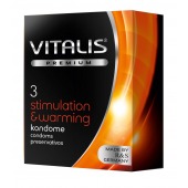 Презервативы VITALIS PREMIUM stimulation   warming с согревающим эффектом - 3 шт. - Vitalis - купить с доставкой в Новокуйбышевске