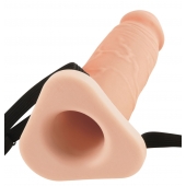 Телесный реалистичный фаллоимитатор с полостью Silicone Hollow Extension - 20 см. - Pipedream - купить с доставкой в Новокуйбышевске