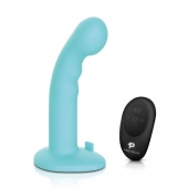 Голубая изогнутая насадка 6in Remote Control Ripple P-Spot G-Spot на черных трусиках - 16 см. - Pegasus - купить с доставкой в Новокуйбышевске